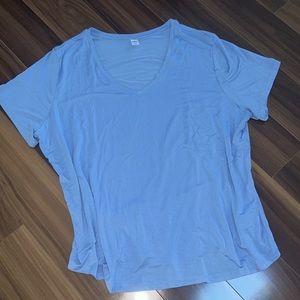 XXL Old Navy Luxe stretchy oversized blue V-neck T-shirt top